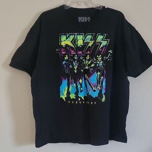 Kiss Black Short Sleeve Tee with Iconic Logo